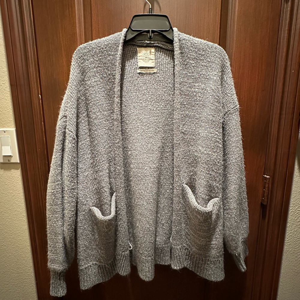 Urban Outfitters Gray Open-Front Cardigan Sweater